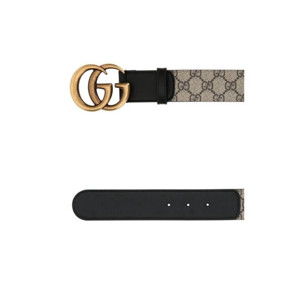 NEW GUCCI MARMONT GG BUCKLE BELT BLACK BROWN SUPREME MARMONT SZ 80 Cm 32 In